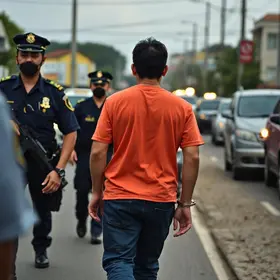 Detento algemado foge de escolta
