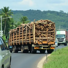 carreta com madeira